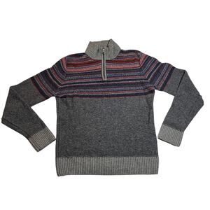 Gianetti Men's 1/4 Zip Pullover Sweater Size Large Wool Blend Multicolor Preppy